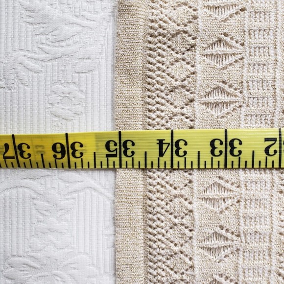 Design History Womens Knit Tank Dress S Cream Beautiful Flounce Metallic Sparkle - Picture 14 of 16